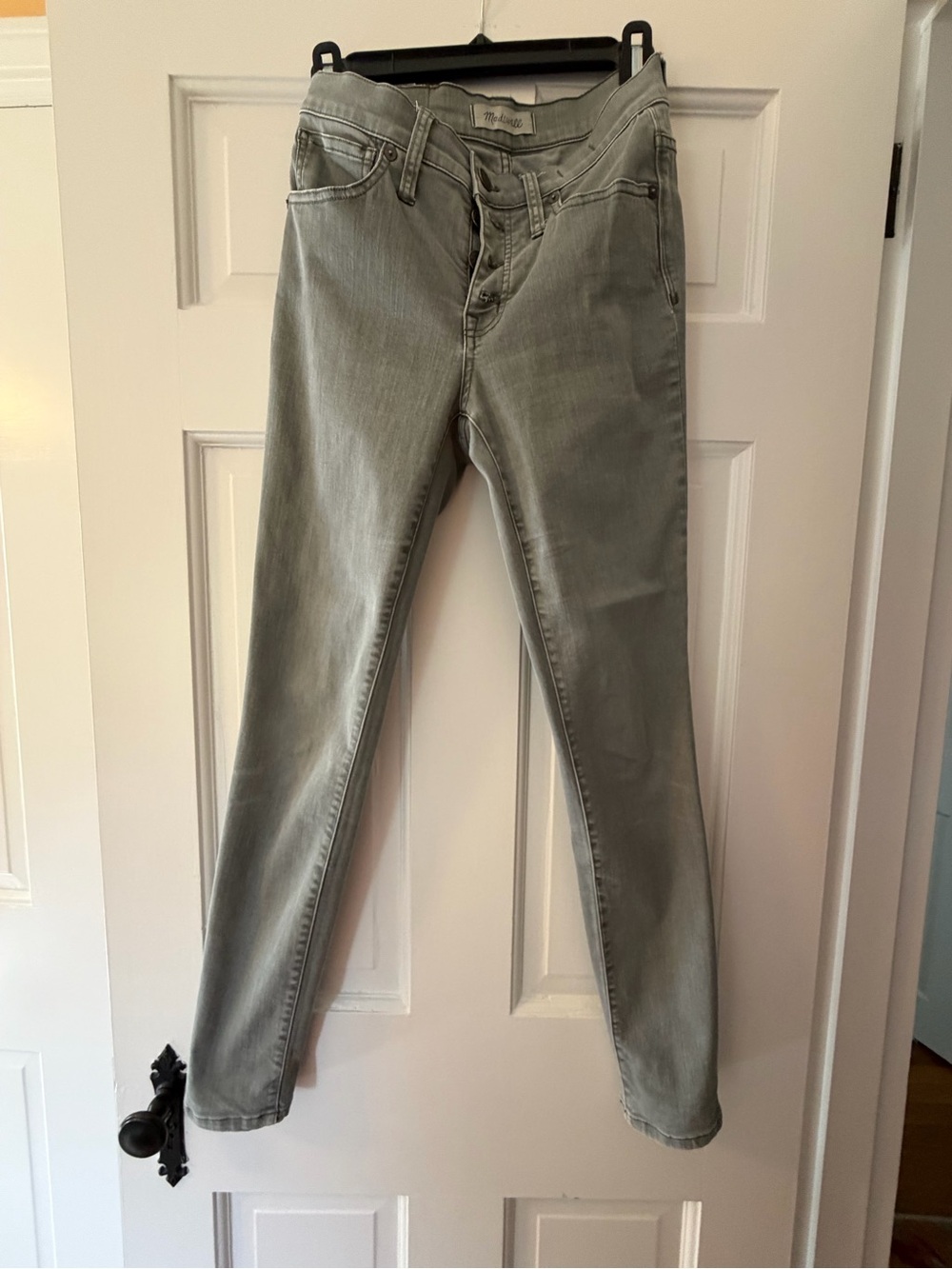 Madewell Faded Light Grey High-Rise Skinny Jeans